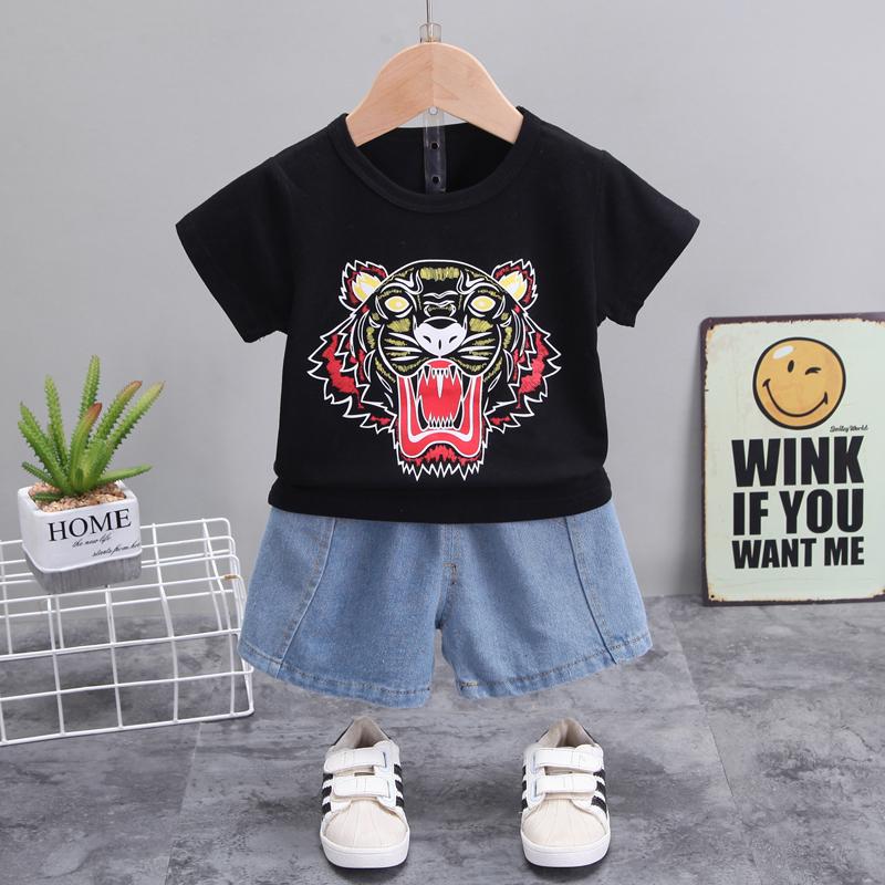 2 Piece Toddler Boys Tiger Pattern T-Shirt and Shorts