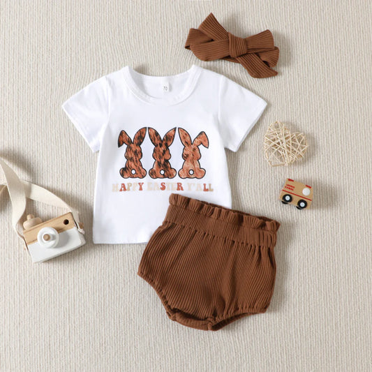 2 Piece Easter Short Sleeve and Shorts Set