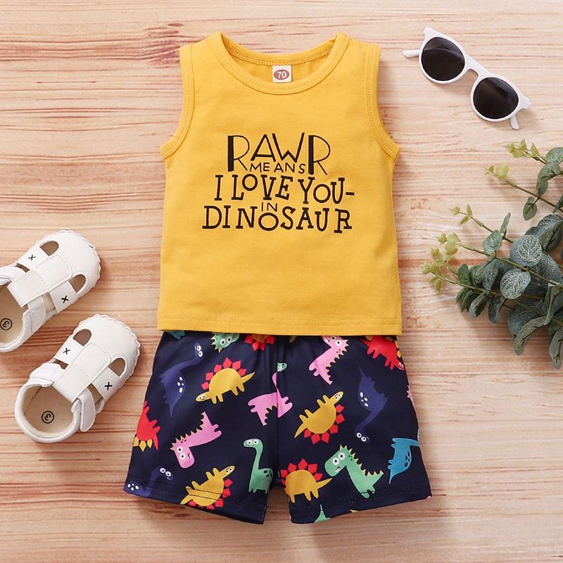 Baby Boy Letter Pattern Vest Top and Shorts