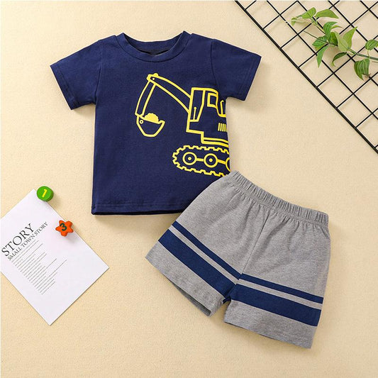 Baby Boy Vehicle Pattern T-Shirt and Shorts