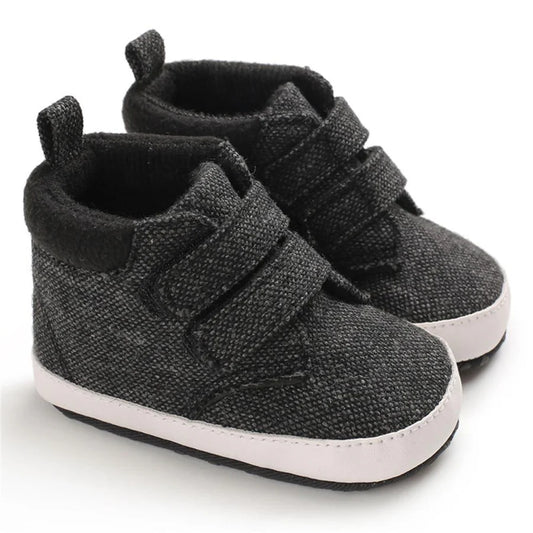 Baby Boys Canvas Magic Tape Solid High-top Sneakers