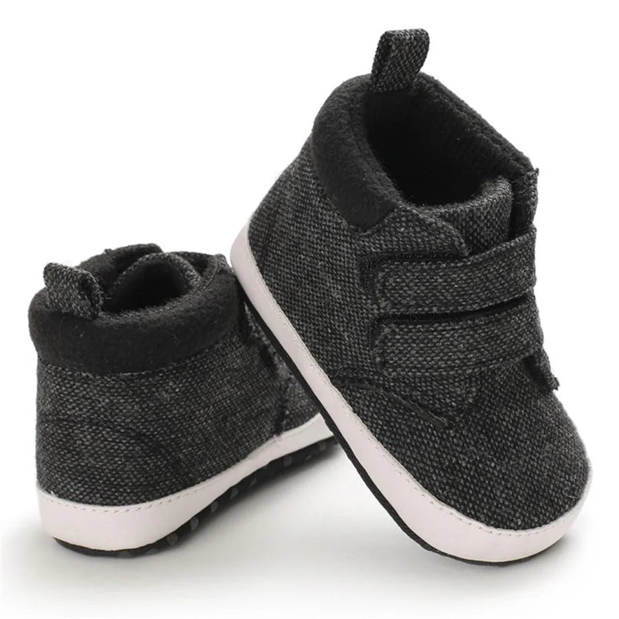 Baby Boys Canvas Magic Tape Solid High-top Sneakers