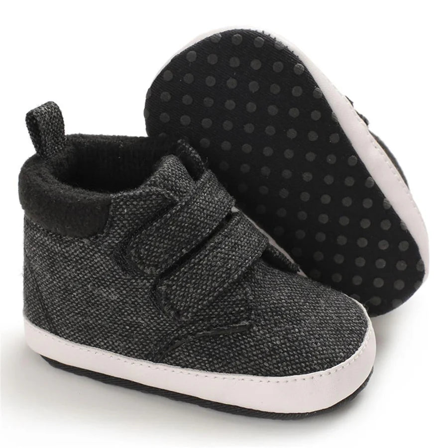 Baby Boys Canvas Magic Tape Solid High-top Sneakers