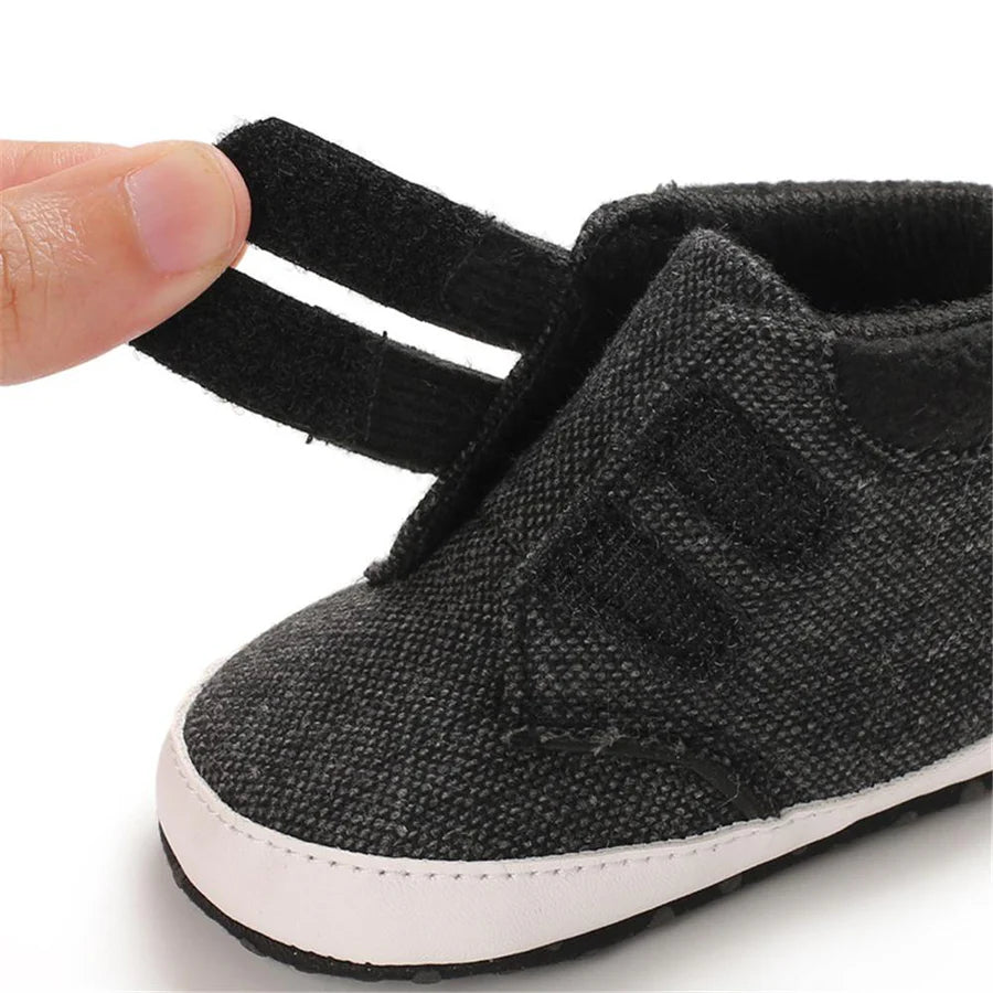 Baby Boys Canvas Magic Tape Solid High-top Sneakers