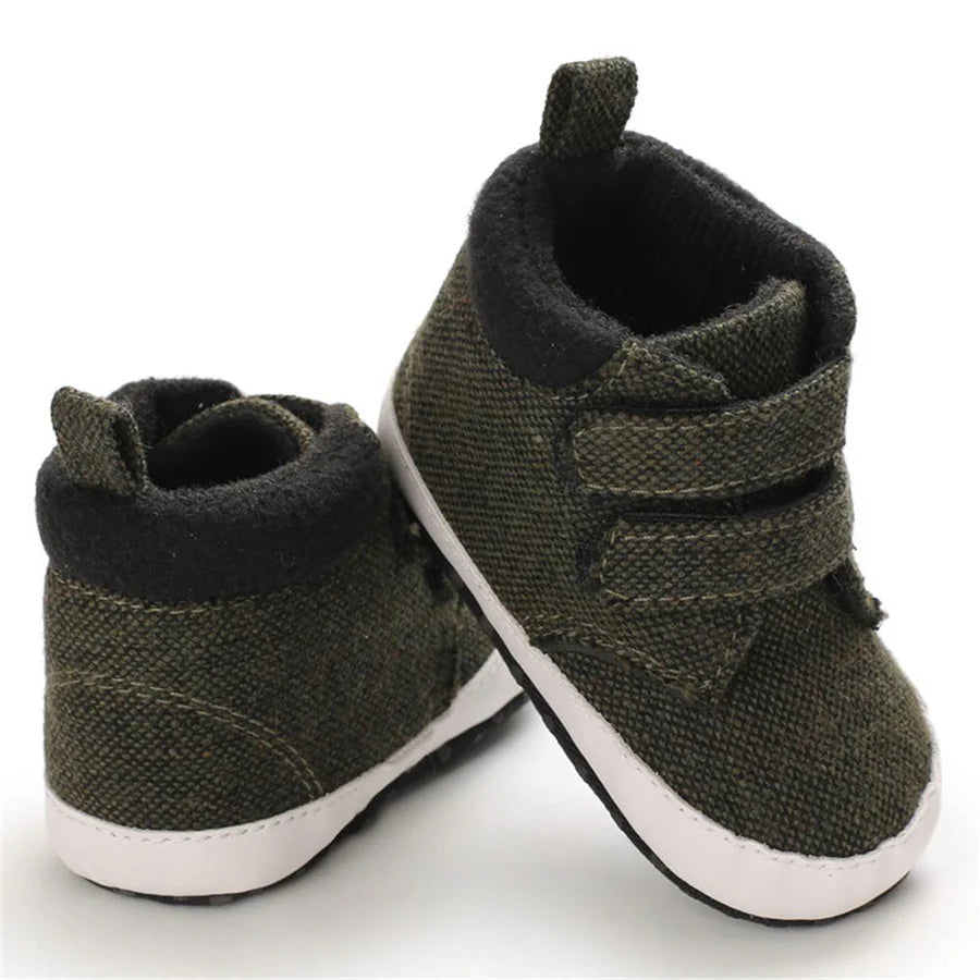 Baby Boys Canvas Magic Tape Solid High-top Sneakers