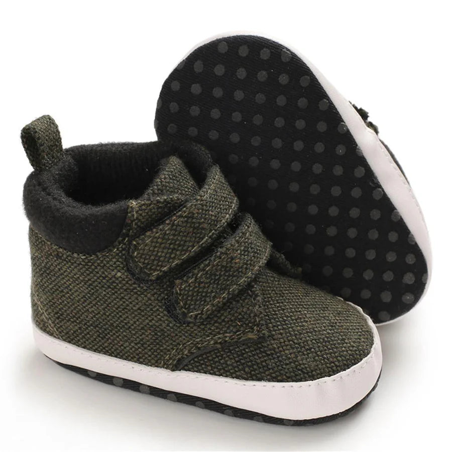 Baby Boys Canvas Magic Tape Solid High-top Sneakers