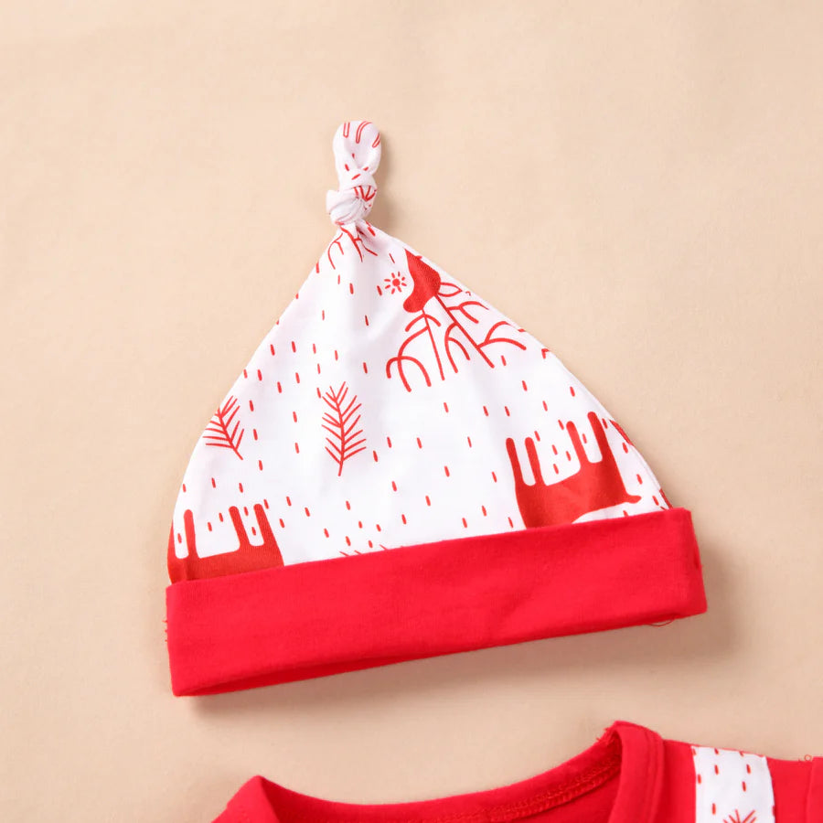 Baby Boys Christmas Elf Jumpsuit with Hat