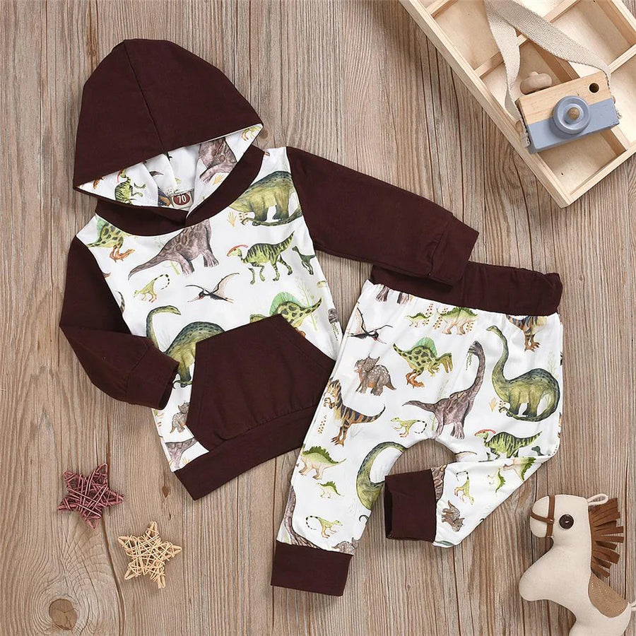 Baby Boys Dinosaur Hoodie and Pants