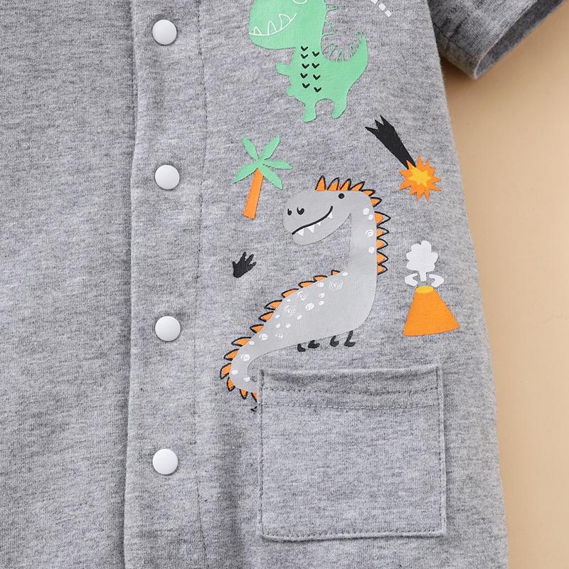 Baby Boys Dinosaur Pattern Bow Jumpsuit