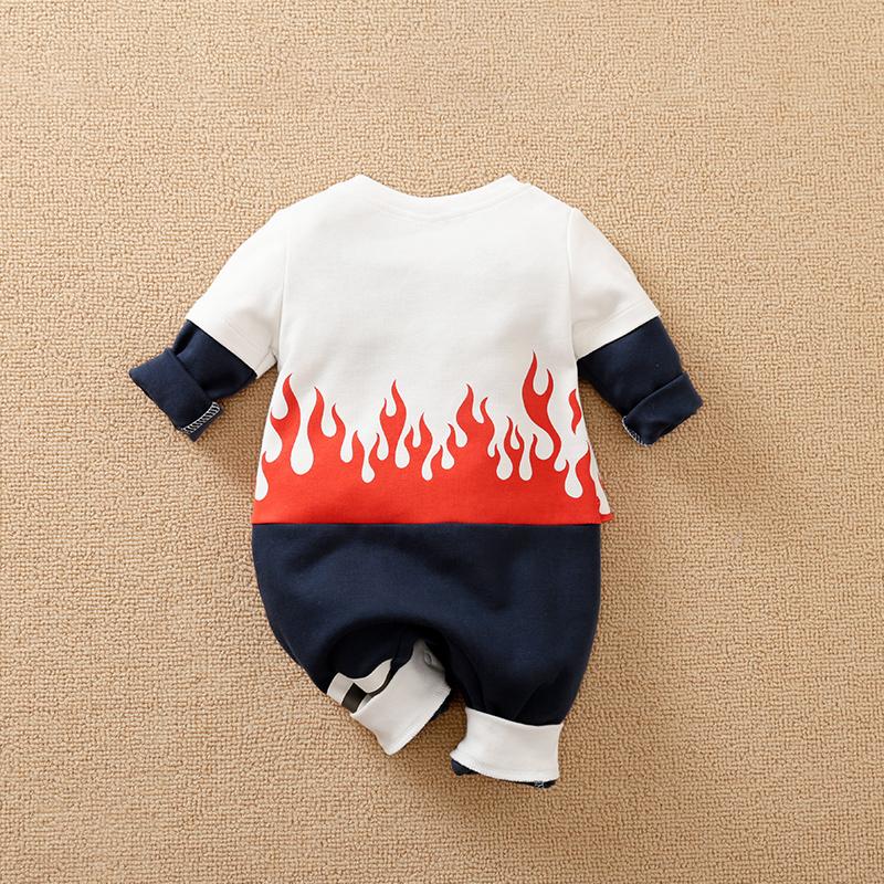 Baby Boys Flame Printed Jumpsuit