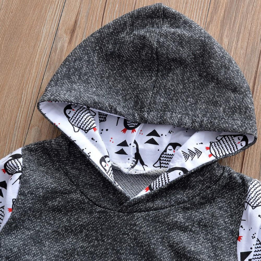 Baby Boys Hooded Penguin Print Top and Pants