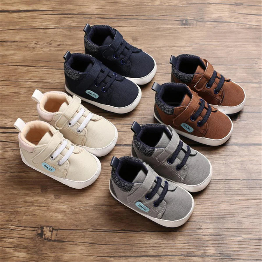 Baby Boys Magic Tape High-Top Solid Sneakers