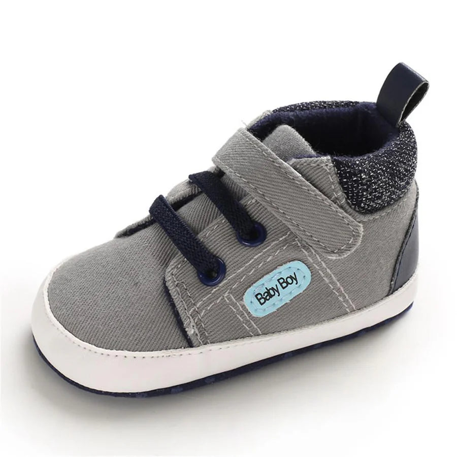 Baby Boys Magic Tape High-Top Solid Sneakers