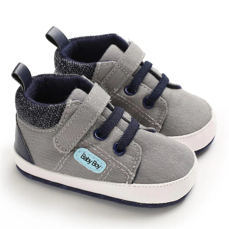 Baby Boys Magic Tape High-Top Solid Sneakers