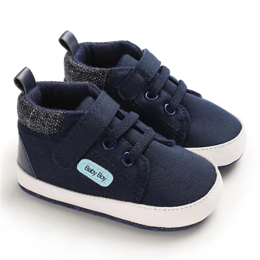 Baby Boys Magic Tape High-Top Solid Sneakers