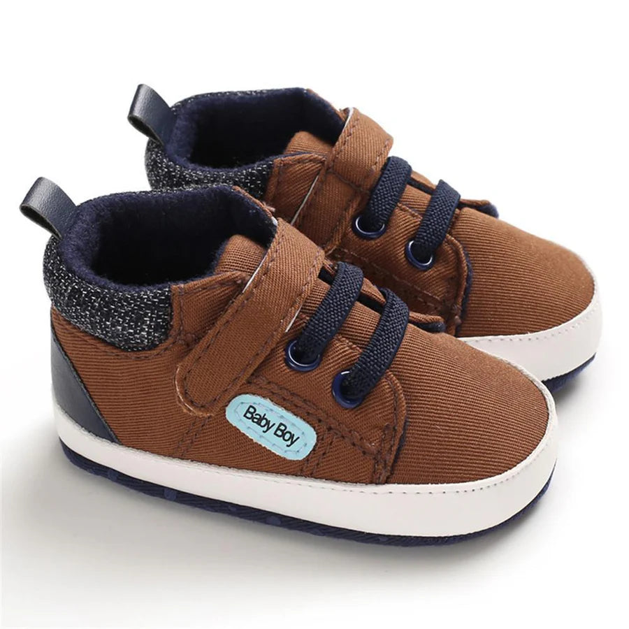 Baby Boys Magic Tape High-Top Solid Sneakers