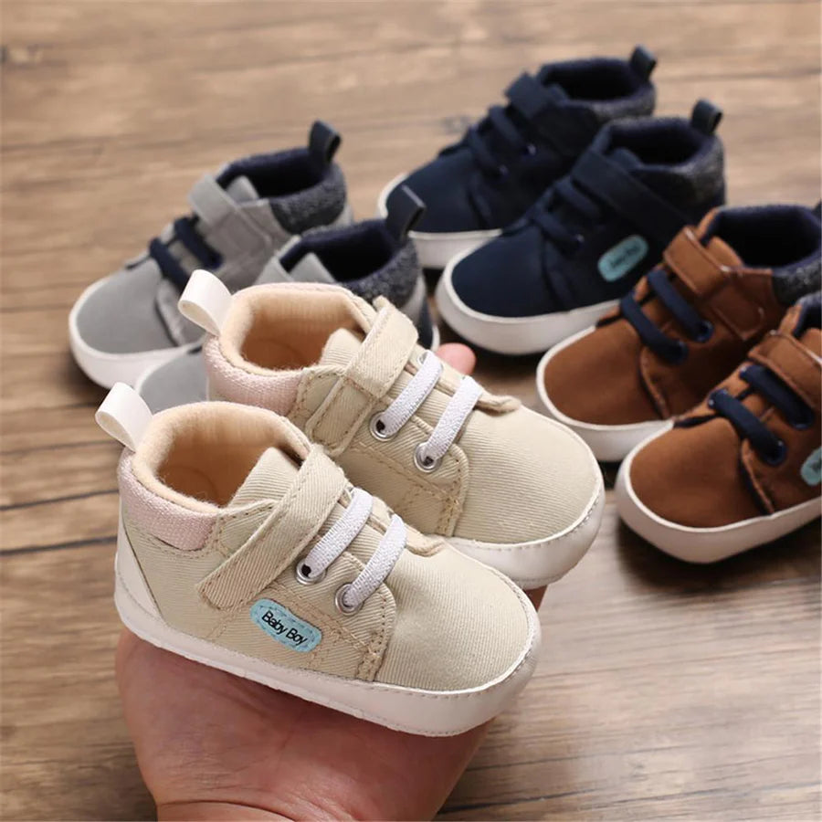 Baby Boys Magic Tape High-Top Solid Sneakers