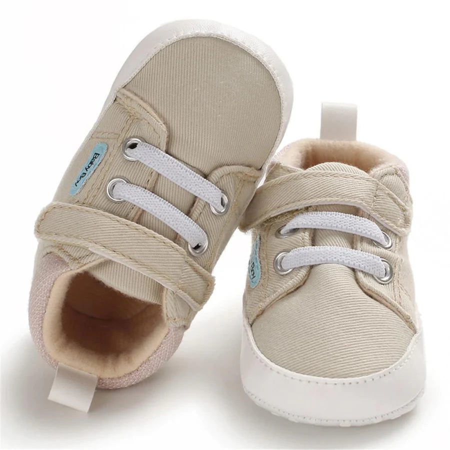 Baby Boys Magic Tape High-Top Solid Sneakers