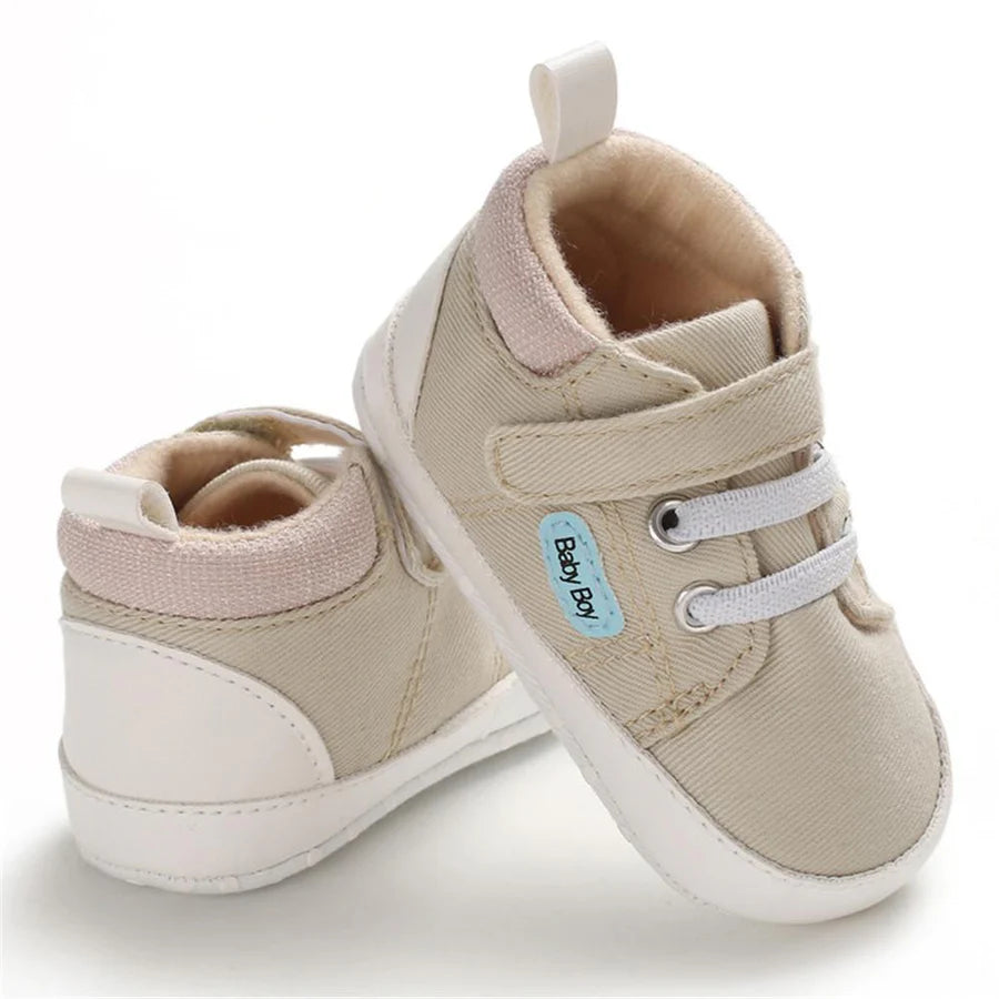 Baby Boys Magic Tape High-Top Solid Sneakers