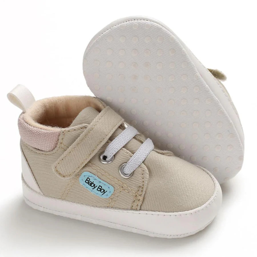 Baby Boys Magic Tape High-Top Solid Sneakers