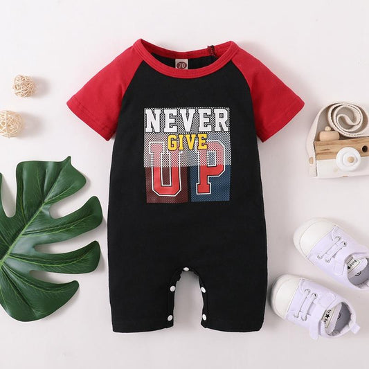 Baby Boys Never Give Up Print Jumpsuit