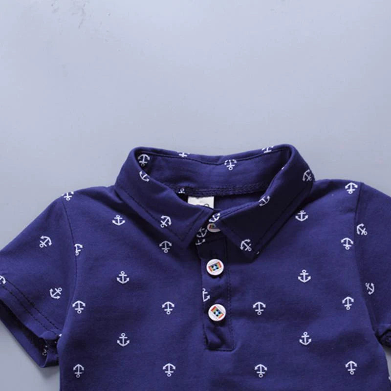 Baby Boys Polka Dot Polo and Shorts Set