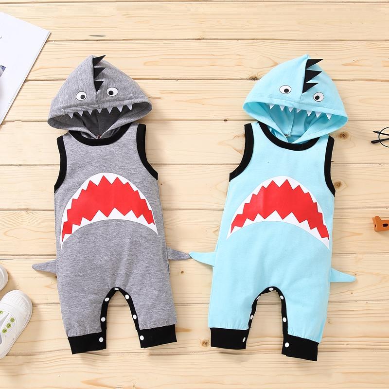 Baby Boys Shark Pattern Jumpsuit