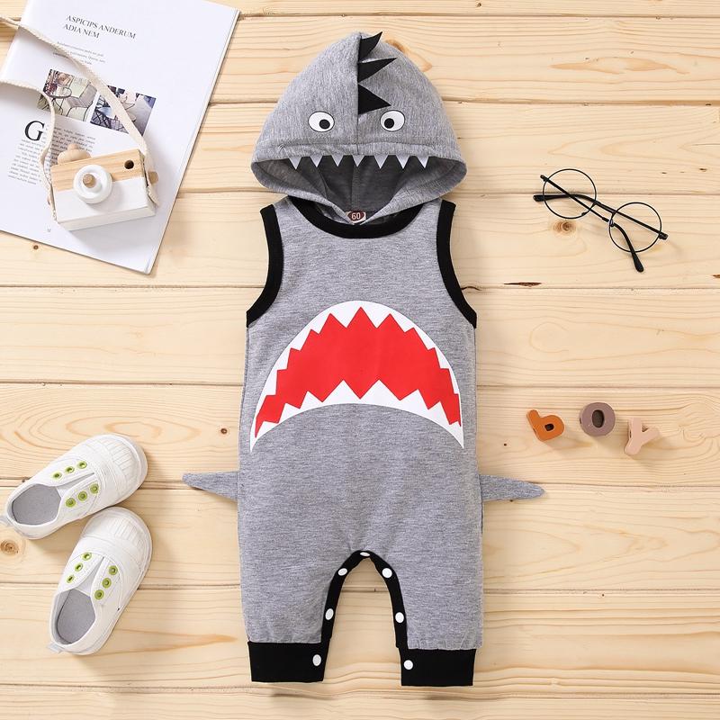 Baby Boys Shark Pattern Jumpsuit