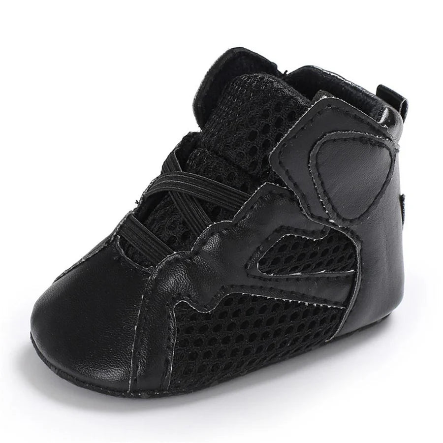 Baby Boys Soft Lace Up Non Slip High-top Sneakers