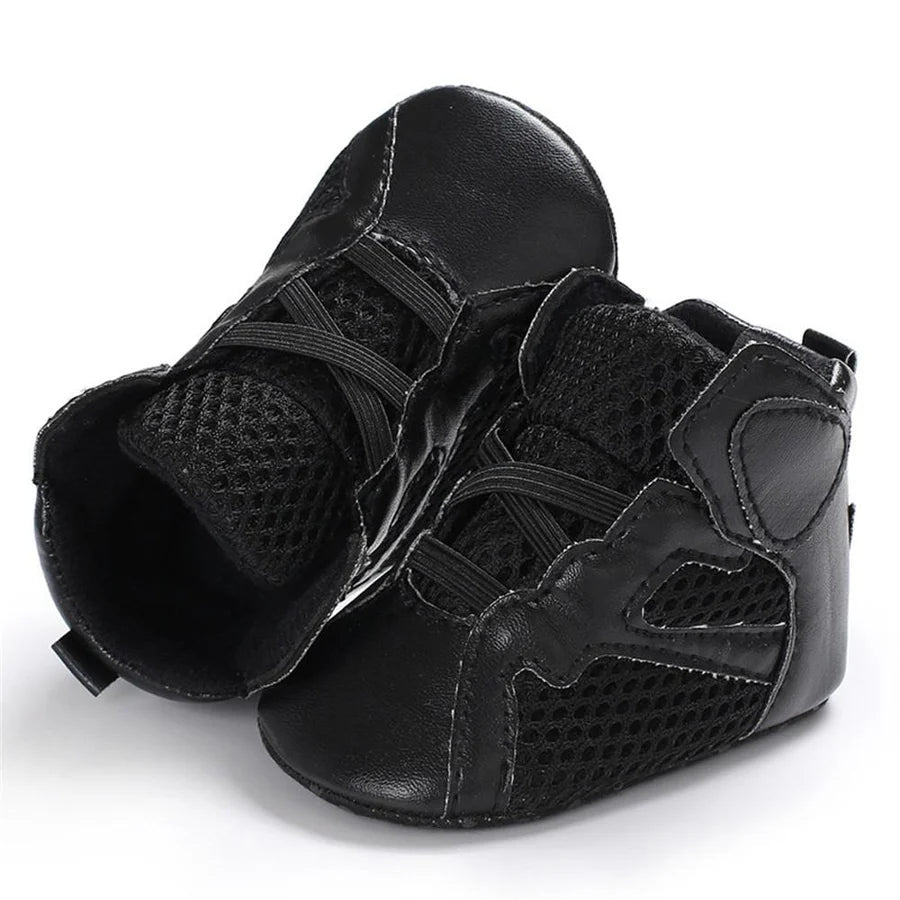 Baby Boys Soft Lace Up Non Slip High-top Sneakers