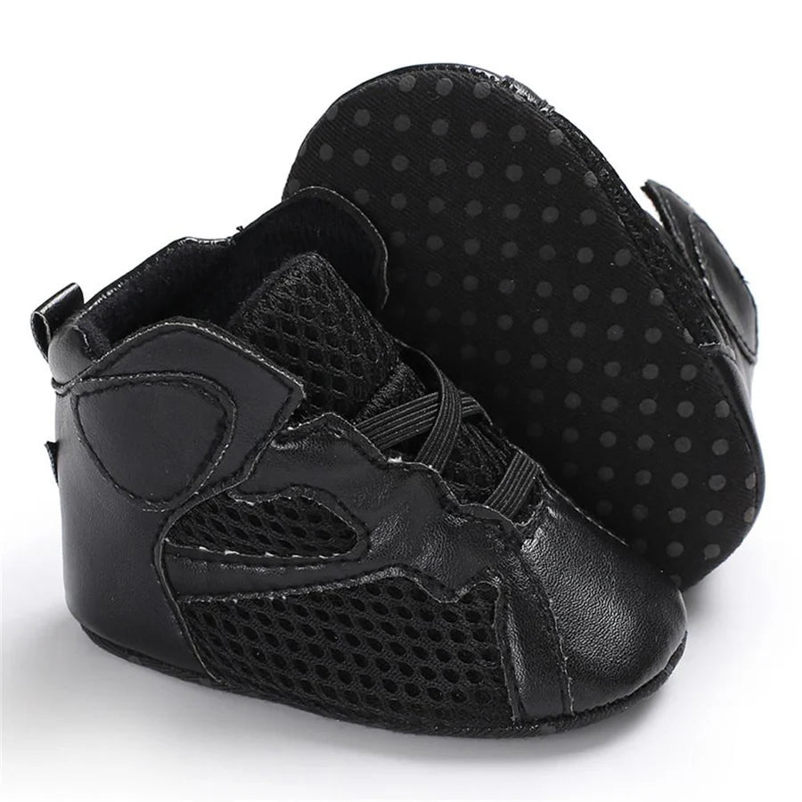 Baby Boys Soft Lace Up Non Slip High-top Sneakers