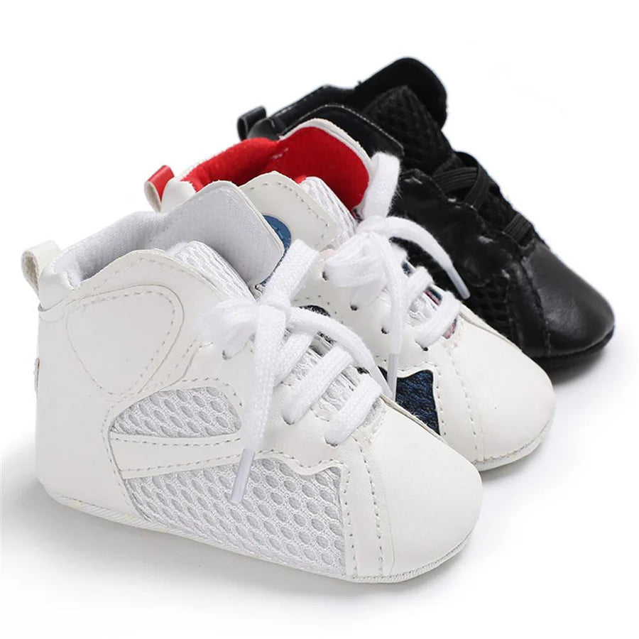 Baby Boys Soft Lace Up Non Slip High-top Sneakers