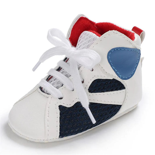 Baby Boys Soft Lace Up Non Slip High-top Sneakers