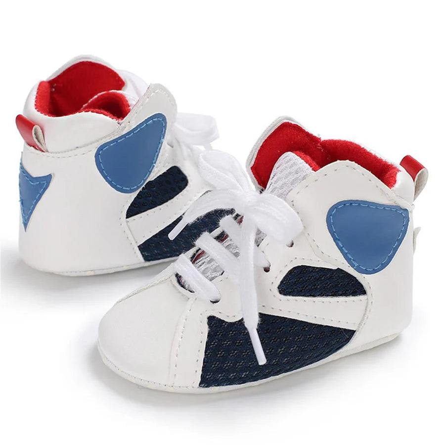 Baby Boys Soft Lace Up Non Slip High-top Sneakers