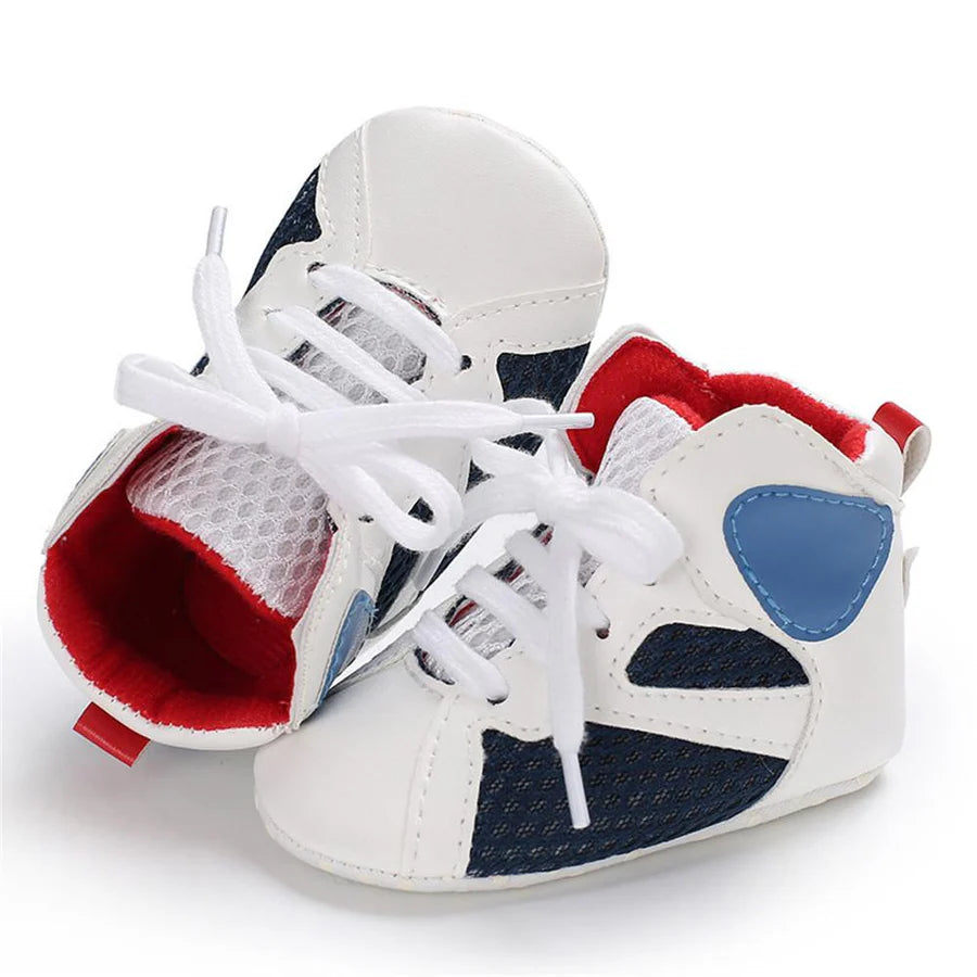 Baby Boys Soft Lace Up Non Slip High-top Sneakers