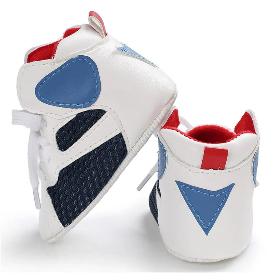 Baby Boys Soft Lace Up Non Slip High-top Sneakers