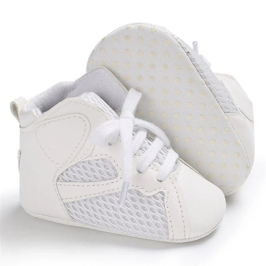 Baby Boys Soft Lace Up Non Slip High-top Sneakers