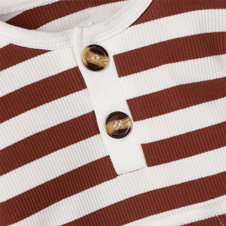 Baby Boys Striped Long Sleeve Romper and Hat