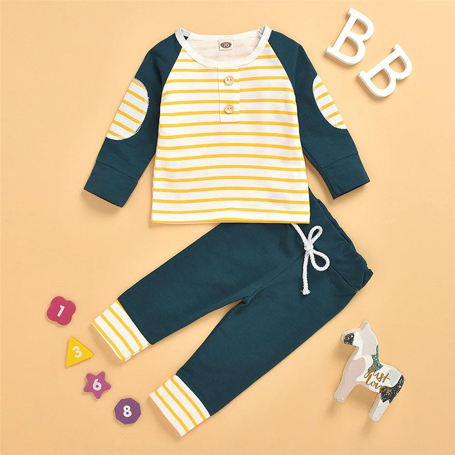 Baby Boys Striped Long Sleeve Top and Pants