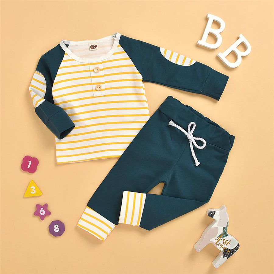 Baby Boys Striped Long Sleeve Top and Pants