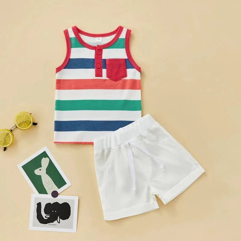 Baby Boys and Toddlers Striped Tank Top and Shorts