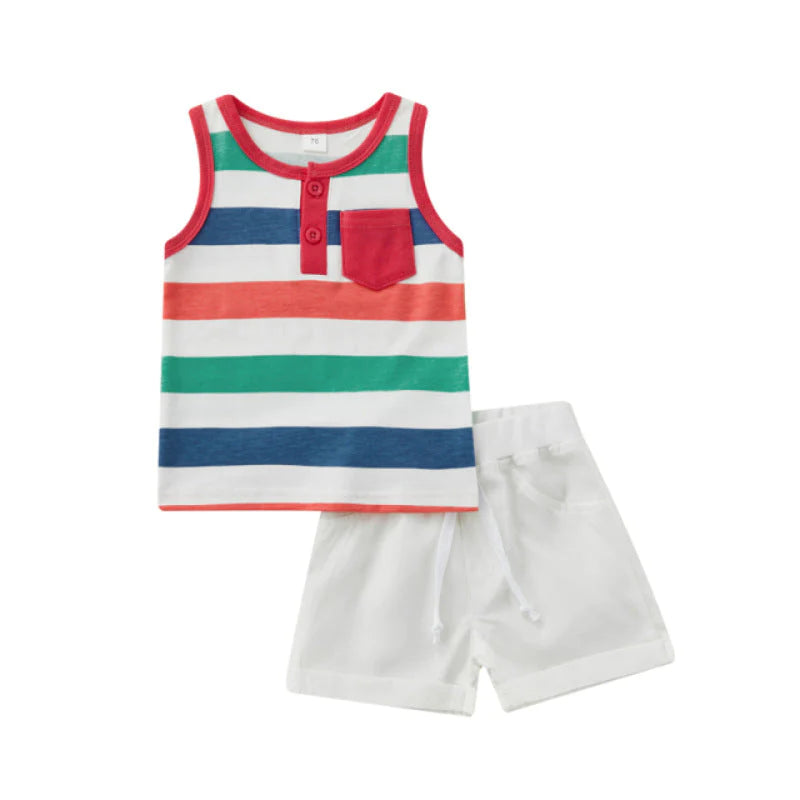 Baby Boys and Toddlers Striped Tank Top and Shorts