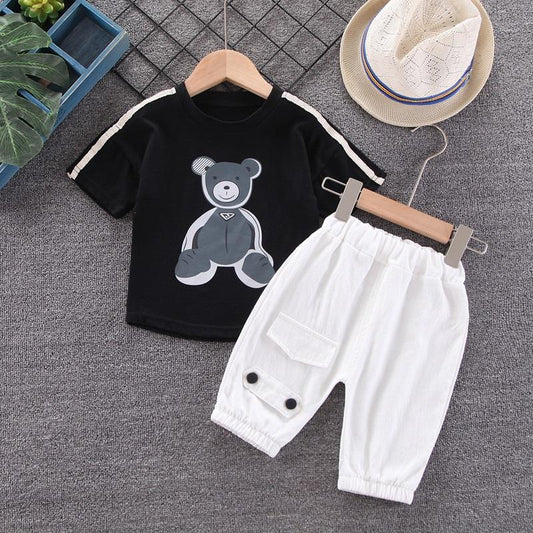 Baby Boys Teddy Short Sleeve Shirt and Pants