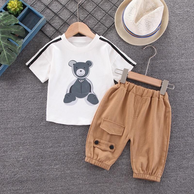 Baby Boys Teddy Short Sleeve Shirt and Pants