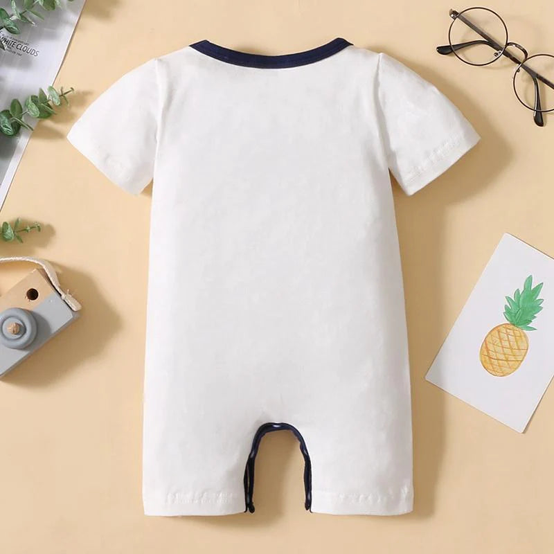 Baby Boys Tie Decor Pattern Jumpsuit