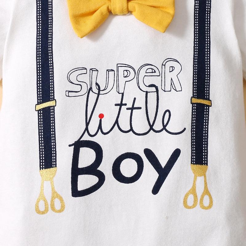 Baby Boys Tie Decor Pattern Jumpsuit