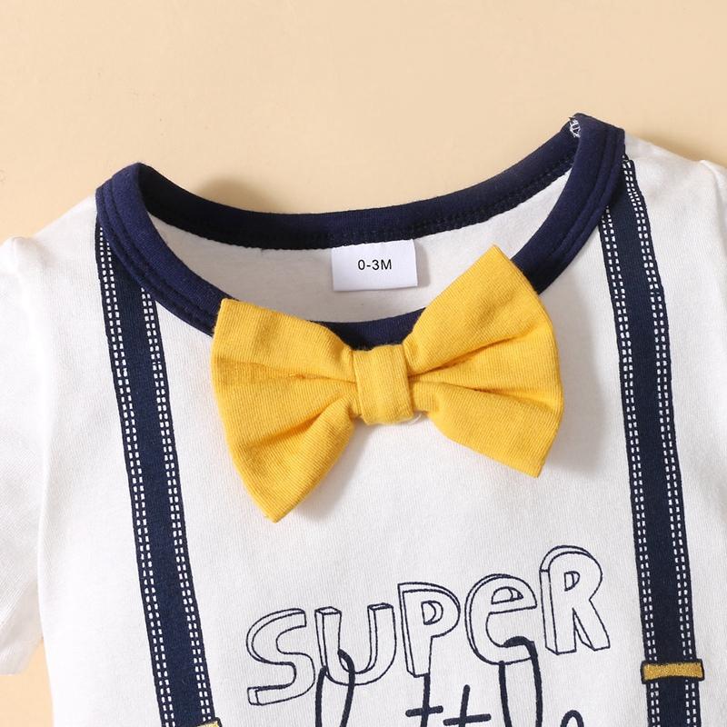 Baby Boys Tie Decor Pattern Jumpsuit