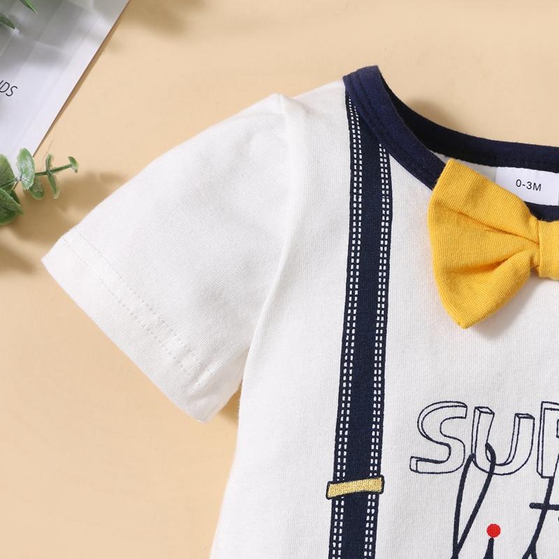 Baby Boys Tie Decor Pattern Jumpsuit