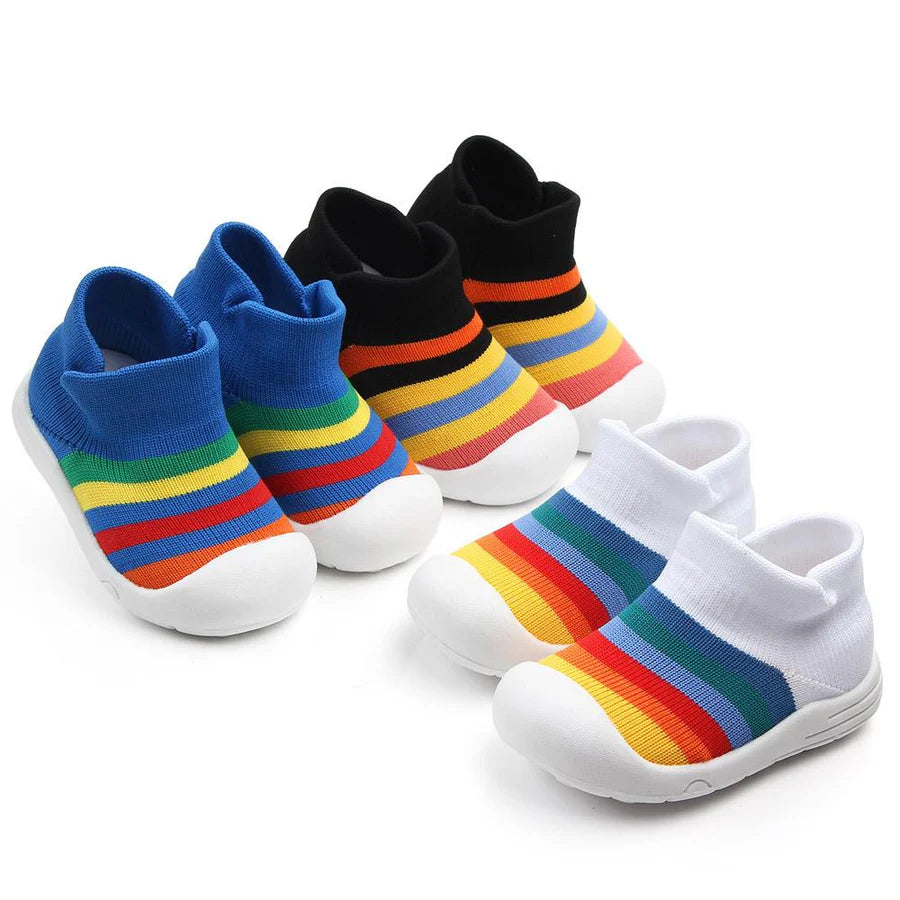 Baby Girls Breathable Non Slip Striped Sneakers