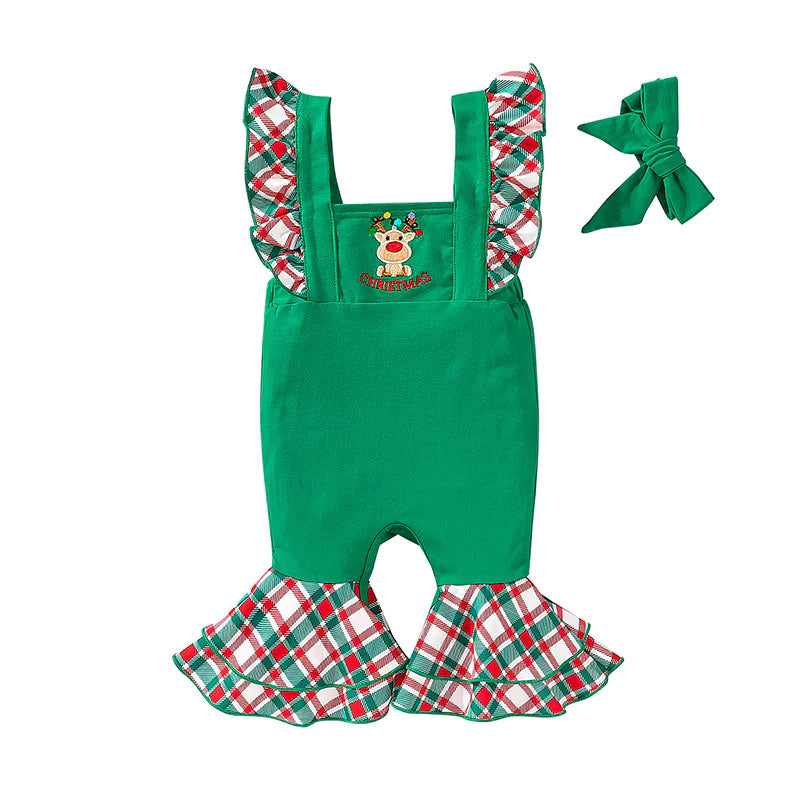 Baby Girls Christmas Sleeveless Flared Jumpsuit